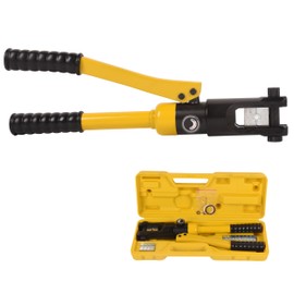 LCyindu 12 Ton Hydraulic Crimping Tool Range 8 AWG-250 MCM Battery Cable Railing Crimping Tool 0.55 inch Stroke Electrical Terminal Wire Crimper with 8 Pairs of Die Sets for DIY,Auto Repairing