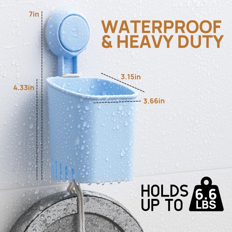 LEVERLOC Powerful Suction Cup Toothbrush Holder, No Drill Removable Wall