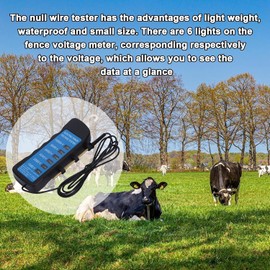Uadme Electric Fence Tester, Electronic Fence Tester, Voltage Tester, Current Meter, Electric Fence, Troubleshooter, Voltmeter, 1000-10000 V with 6 Lamps, for Agricultural Animal Equipment