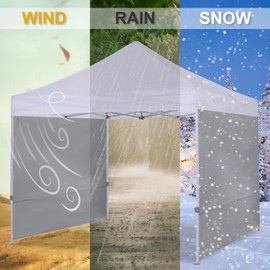 COOSHADE Instant Canopy SunWall 12x12 Canopy SideWall for Pop up Canopy Tent, 1 Pack Sidewall Only, Grey