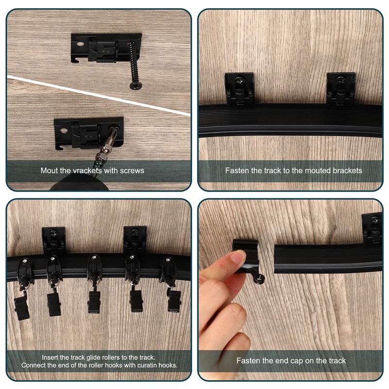 Jetec Curved Ceiling Curtain Track 8 m/ 26 ft Bendable