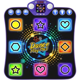 Dance Mat Toys for 3-12 Year Old Girls - Light Up 8 Buttons Dance Mat for Kid Age 4-8 Bluetooth Dance Pad - Kids Toy 8-12 Year Olds, Birthday for 3 4 5 6 7 8 9 10+ Year Old Boys Kids