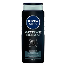 NIVEA MEN Active Clean Body Wash | 3-in-1 Men Shower Gel (Body, Face & Hair), 500mL