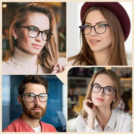 Ymmott Blue Light Filter Glasses Women Computer Glasses Without Prescription Ultimate Protection Clear, Light black, One size