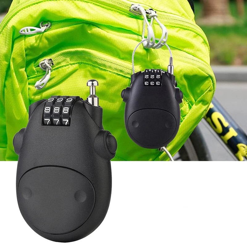 Helmet Lock Cable Bike Password Lock Telescopic Wire Rope -