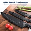 Gourmetop Kitchen Knife Set with Cover 3 Pcs, Black Chef