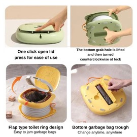 MooieBaby's Cat Design Portable Travel Potty for Toddler, Convenient Training Toilet for Girls and Boys, Folding Toilet for Car Camping Indoor Outdoor, Pottie for Kids (Grey)