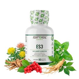 Adaptoheal Suplemento Adaptógeno Función Cognitiva, Fatiga y Apoyo al Estrés - Energía y Enfoque - con Rodiola, Schisandra y Ginseng (90 Capsulas, 500 mg)