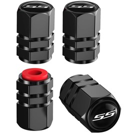 Aluminum Car Tire Valve Stem Caps Compatible with Chevy Camaro SS Car Accessories Corrosion Resistant Tire Valve Cap Set Stem Covers for Cars Trucks Motorcycles SUVs and Bikes