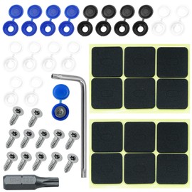 JASFLY Anti Diebstahl Kennzeichen Schrauben Motorrad, M5 Edelstahl Kennzeichen Schrauben mit Kappen, mit Schwarz, Weiß und Blau Kunststoff Scharnierkappen für Autos und Motorräder