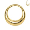 BodyAce ASTM F136 Titanium Septum Rings Hoop, 16G Gold Moon