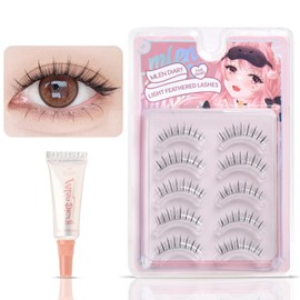 Natural False Eyelashes, Corner of Eyes, Thin Transparent Axis, Handmade, Natural, Short Top Eyelashes, Popular, Handmade False Eyelashes, Actress Eyelashes, Thin Makeup, Clear, Lifestyle Makeup False