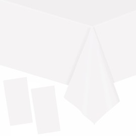 Pack of 2 Disposable Tablecloths White Paper Tablecloth Roll Plastic Party Tablecloths 137 x 274 cm Paper Tablecloths Roll Waterproof Tablecloth for Bee Party, Children's Birthday, Weddings, Christmas