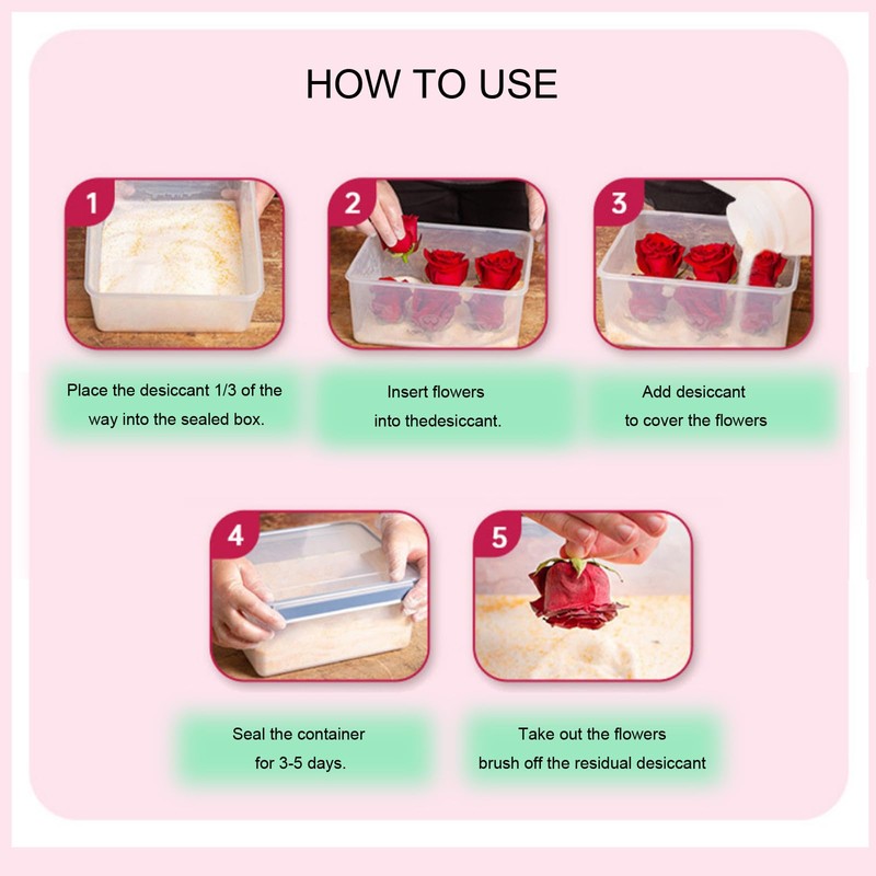 3 Pounds Color Indicating Premium Silica Gel Flower Drying Crystals