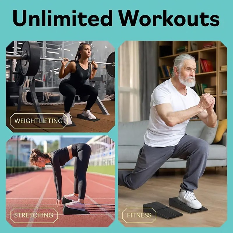 AIMALL Adjustable Fitness Wedges, 3-Piece Yoga Stretch Set for Leg