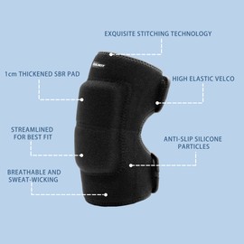 EULANT Adjustable Soft Elbow Pads and Knee Pads for Kids, Child Protective Pad Sets for Bicycle Roller Skating Basketball Football Volleyball Dancing Kneeling,Black M