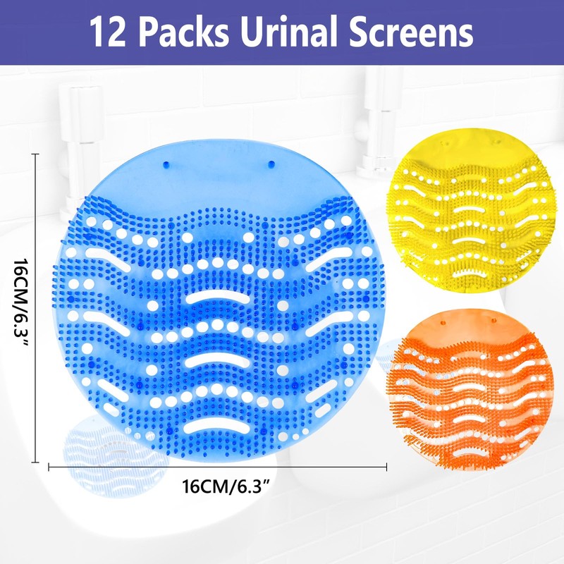 Urinal Screen Deodorizer, 12 Pack Urinal Cakes Bulk Scented Anti-Splash,