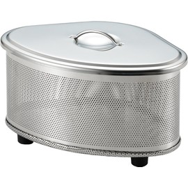Yoshikawa SJ2430 Triangle Corner with Lid, Punching, Stainless Steel, Silver, Total Width 7.0 x Depth 4.9 x Height 4.2 inches (17.9 x 12.4 x 10.8 cm), Swiss Made in Japan