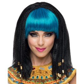ブルー、ブラック ロング ウィッグ、かつら 大人用 EGYPTIAN PRINCESS WIG