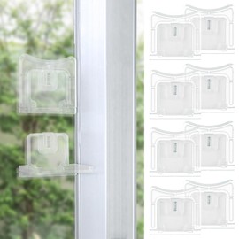 Viaky 8PCS Sliding Door Locks Child Proofing Safety Lock Baby Proof Closets Patio Bathroom Kitchen Door Glass Window Locks Childproof Pets Latch (Transparent)