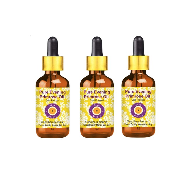 Deve Herbes Pure Evening Primrose Oil (Oenothera biennis) with Glass