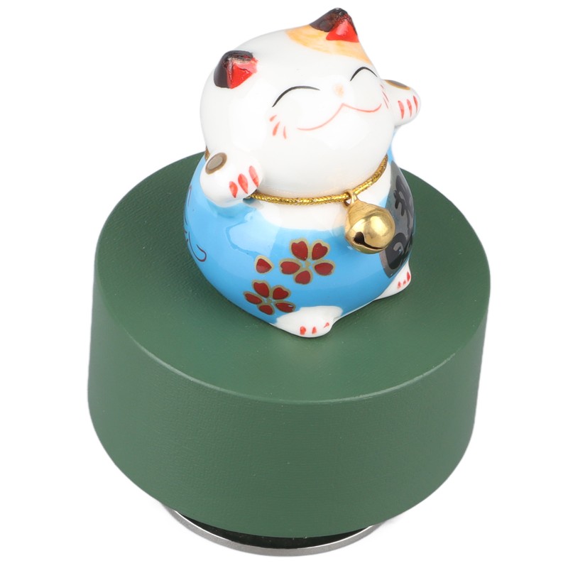 Music Box Round Shape Fortune Cat Style Pleasing Melody Exquisite