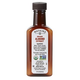 Watkins Organic Pure Almond Extract, Non-GMO, Kosher, 2 oz. Bottle, 1-Pack
