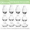 Glass Bud Vase for Centerpieces, 12Pcs/4Sets Glasseam Modern Clear Mini