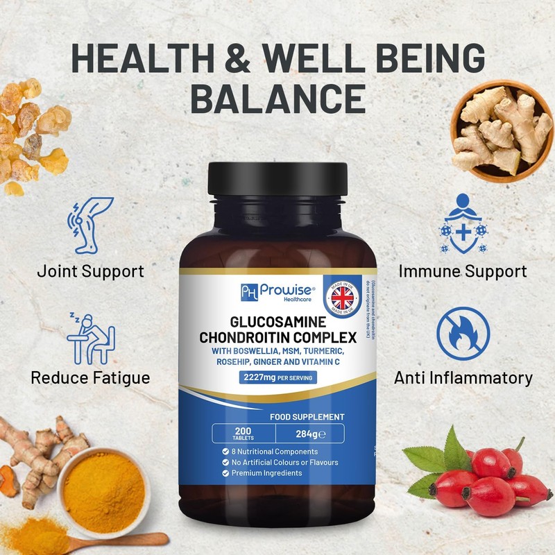 Glucosamine and Chondroitin Complex 2227mg per Serving | 200 High