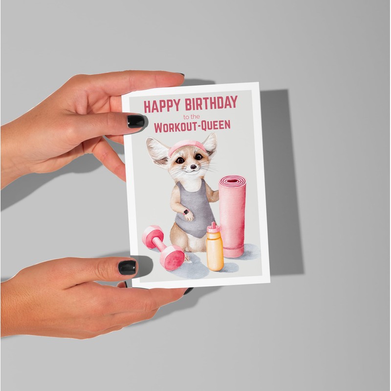 WBdesignz Card with Envelope - Workout Birthday Gym Birthday Cards