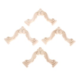 4Pcs Vintage Holz Skulptur Geschnitzt Decal Corner Flourish Applique Rahmen Möbel Wand Unlackiert für Home Schrank Tür Dekor Handwerk 7*7cm
