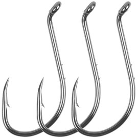 Octopus Fishing Hooks Circle Hooks, 100pcs Barbed Baitholder Hooks Offset Circle Octopus Hooks High Carbon Steel Jig Fish Hooks for Freshwater Saltwater Size 8-6/0