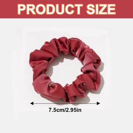 QEDBOJE Pack of 4 Hair Bobbles Silk Scrunchies Satin for Women Hair Scrunchies Soft Elastic Silk Skrunschis Large (4 Colours - Burgundy, Green, White, Black)