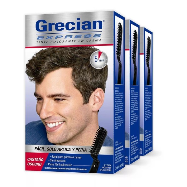 Grecian Tinte Grecian Express Castaño Oscuro 3 Pack