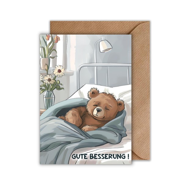 WBdesignz Recovery Card with Envelope - Heartfelt Get Well Wish