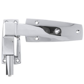 1-3/8" Offset Polished Chrome Cam-Rise Walk-in Door Hinge with Spring Assist