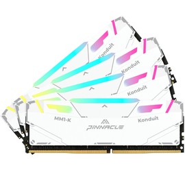 Timetec Pinnacle Konduit RGB 64GB KIT(4x16GB) DDR4 3200MHz PC4-25600 CL16-18-18-38 XMP2.0 Overclocking 1.35V Dual Rank Compatible for AMD and Intel Desktop Gaming PC Memory Module - White