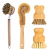 Bamboo Dish Brushes Sets 4 Tools Dish Scrub Brush Dish