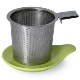 FORLIFE Hook Handle Tea Infuser and Dish Set, Lime