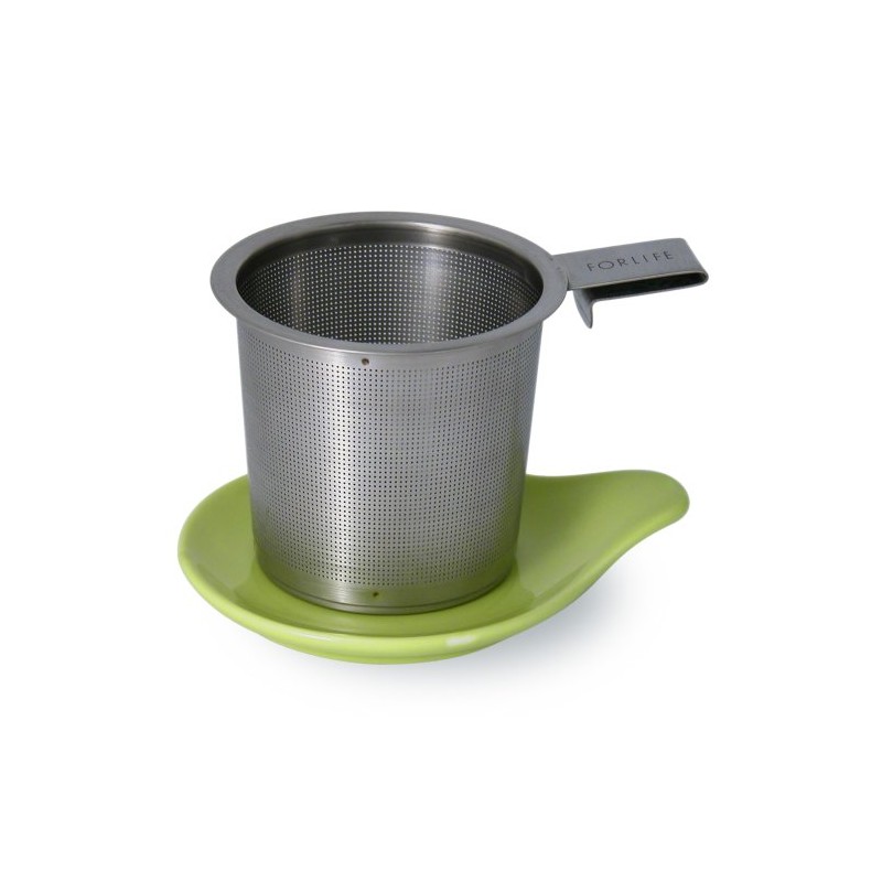 FORLIFE Hook Handle Tea Infuser and Dish Set, Lime