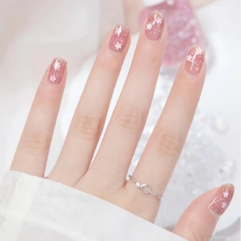 COSMOO Flower Glitter Nail Polish, 12ml Cute Flower Sequins Quick
