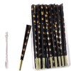 PLLOVOR Black Paper Straws, 75 Pack, Party and Event Supplies