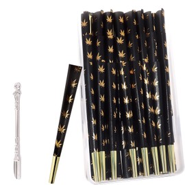 PLLOVOR Black Paper Straws, 75 Pack, Party and Event Supplies