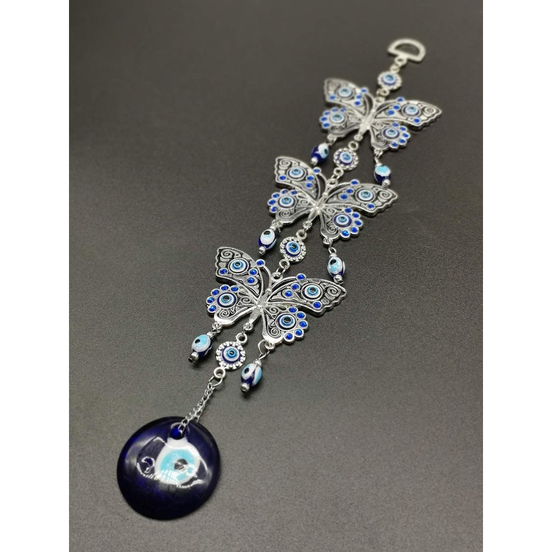 Turkish Blue Evil Eye Butterfly Wall Hanging Decoration Ornament (3
