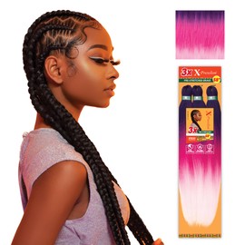 Sensationnel Xpression prestretched braiding hair - 3x xpression 58-inch flame retardant smooth yaki braid - 3x x-pression 58 inch (3 pack, 3TPURPLE/PINK/LPINK)