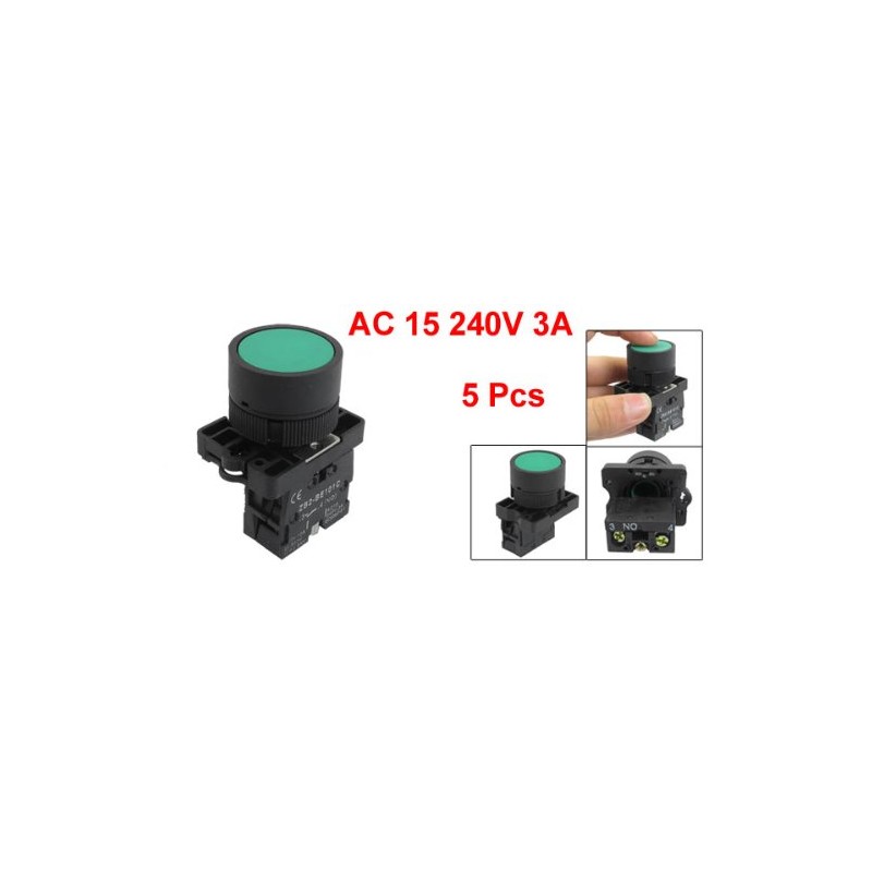 uxcell A12082000ux0366 1 NO N/O Green Sign Momentary Push Button
