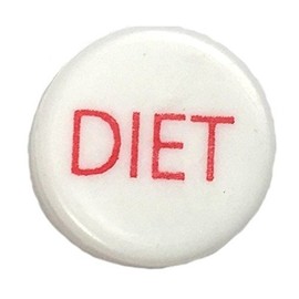 Diet Button Cap, White with Red Letters - Replaces Wunder-Bar PH10-74-DIET