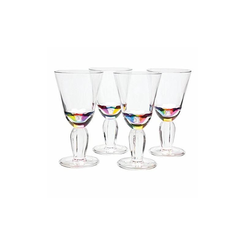 Acrylic Rainbow Wine Glasses by Merritt International--Set of 4 (12
