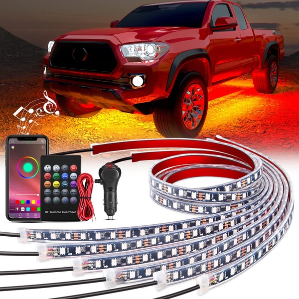 Nilight 6Pcs Car Underglow Neon Accent Strip Lights 300 LEDs