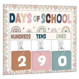 Boho Bulletin Board Decoration Days of School Posters for Classroom Calendar Bulletin Board Wall Decor with Number Cards for Preschool Kindergarten 1st Grade Students Kids Teacher School Supplies
